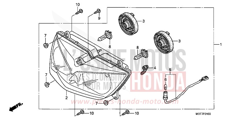 HEADLIGHT for Varadero ABS CHEVALIER SILVER METALLIC (NHA83) from 2009